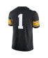 ფოტო #2 პროდუქტის Men's 1 Black Iowa Hawkeyes Game Jersey