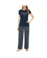 Фото #1 товара Women's Navy, Gray Dallas Cowboys Arctic T-shirt and Flannel Pants Sleep Set