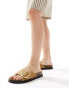 Фото #1 товара Stradivarius cross strap sandal in light tan