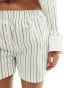 Kaiia boxer shorts co-ord in green stripe