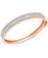 ფოტო #1 პროდუქტის Diamond Accent Greek Key Bangle Bracelet in Silver Plated Brass