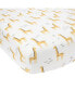 Фото #1 товара Signature Giraffe Organic Cotton Fitted Crib Sheet - White/Yellow