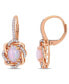 ფოტო #1 პროდუქტის Blue-Hued Opal (1-1/2 ct. t.w.) and Diamond (1/4 ct. t.w.) Halo Swirl Earrings in 10k Rose Gold