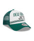 ფოტო #3 პროდუქტის Men's White, Green New York Jets Stacked A-Frame Trucker 9FORTY Adjustable Hat