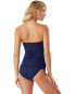 Фото #2 товара Tommy Bahama 282479 Women Pearl Sarong Bandini Swim Top Mare Navy, Size Small