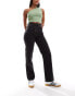 Weekday Rowe extra high waist regular fit straight leg jeans in Echo Black