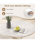 Фото #5 товара Round Dining Table 36" Faux Marble Tabletop Rubber Wood Legs Kitchen