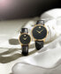 ფოტო #5 პროდუქტის Women's Swiss Museum Classic Black Leather Strap Watch 28mm