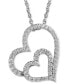 Фото #1 товара Diamond Heart-in-Heart 18" Pendant Necklace (1/2 ct. t.w.) in 10k White Gold