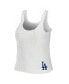 Women's Cream Los Angeles Dodgers Plus Size Cozy Tank Top and Pants Set