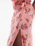Фото #7 товара Topshop Tall co-ord cherry blossom split maxi skirt in pink