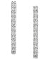 ფოტო #3 პროდუქტის Diamond Squared Open Hoop Earrings (1/6 ct. t.w.) in 14k White Gold, Created for Macy's