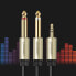 Kabel przewód audio mini jack 3.5 mm - 2 x jack 6.35mm 2m szary
