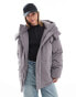 Stradivarius STR oversized puffer jacket in slate grey