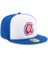 Фото #3 товара Men's White, Royal Atlanta Braves Cooperstown Collection 59FIFTY Fitted Hat