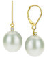 ფოტო #2 პროდუქტის Cultured Baroque Freshwater Pearl (12mm) & Diamond (1/20 ct. t.w.) Drop Earrings in 14k Gold