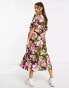 Фото #4 товара River Island Maternity floral print smock midi dress in pink