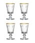 Фото #1 товара Gold Rimmed Napoleon Bee 9 oz. Wine Glass, Set of 4