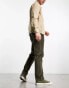 River Island relaxed cord trousers in khaki