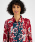 Women's Printed Satin Shirt mulberry multi, S - фото #3