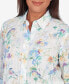 Фото #4 товара Petite Classic Pastels Painted Birds Button Down Top