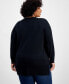 ფოტო #4 პროდუქტის Plus Size V-Neck Step Hem Sweater, Created for Macy's