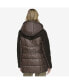 ფოტო #8 პროდუქტის Women's Varna Velvet Mixed Quilted Puffer Jacket Within Attached Hood