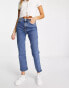 & Other Stories Favourite cotton blend straight leg mid rise cropped jeans in vikas blue - MBLUE