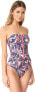 Фото #1 товара Stella McCartney Women's 173694 Mix and Match Marbles Strapless One-Piece Size L
