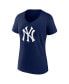 Women's Navy New York Yankees Plus Size Mother's Day 1 Mom V-Neck T-Shirt