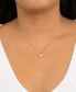 ფოტო #8 პროდუქტის Crystal and Cubic Zirconia Halo 18" Pendant Necklace in Sterling Silver, Created for Macy's