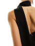 Фото #7 товара Vesper halterneck scarf detail maxi dress with thigh spilt in black