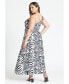 Фото #2 товара Plus Size Zebra Print Flowy Maxi Dress