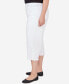 Фото #3 товара Plus Size Bayou Embroidered Capri Fringe Bottom Pants