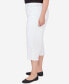 ფოტო #3 პროდუქტის Plus Size Bayou Embroidered Capri Fringe Bottom Pants