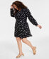 Фото #2 товара Trendy Plus Size Print Collared Surplice-Neck Dress, Created for Macy's