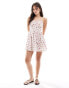 Фото #3 товара Wednesday's Girl chintzy floral corset mini dress in white and red