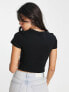 ASOS DESIGN ruched corset detail baby tee in black