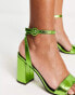 Фото #4 товара RAID Wink block heel sandals in green metallic - exclusive to ASOS