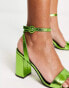 RAID Wink block heel sandals in green metallic - exclusive to ASOS