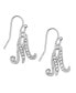 ფოტო #5 პროდუქტის Silver Tone Crystal Initial Wire Earring