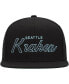 Фото #2 товара Men's Black Seattle Kraken Core Team Script 2.0 Snapback Hat