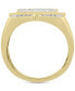ფოტო #4 პროდუქტის Men's Diamond Square Cluster Ring (1/2 ct. t.w.) in Sterling Silver & 14k Gold-Plate