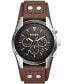 ფოტო #1 პროდუქტის Men's Coachman Brown Leather Watch 45mm