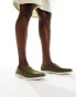 Truffle Collection casual suede loafers in olive green