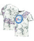 ფოტო #1 პროდუქტის Men's White, Black Philadelphia 76Ers Asymmetric Bold Smoke T-shirt