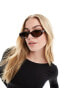 Фото #2 товара ASOS DESIGN bevel oval sunglasses in crystal brown