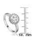 Фото #3 товара Cubic Zirconia Sterling Silver White Gold Plated Round Fancy Ring