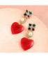 ფოტო #2 პროდუქტის Women's Gold Royal Heart Drop Earrings