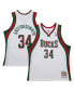 Фото #1 товара Men's Giannis Antetokounmpo White Milwaukee Bucks 2013/14 Hardwood Classics Swingman Jersey